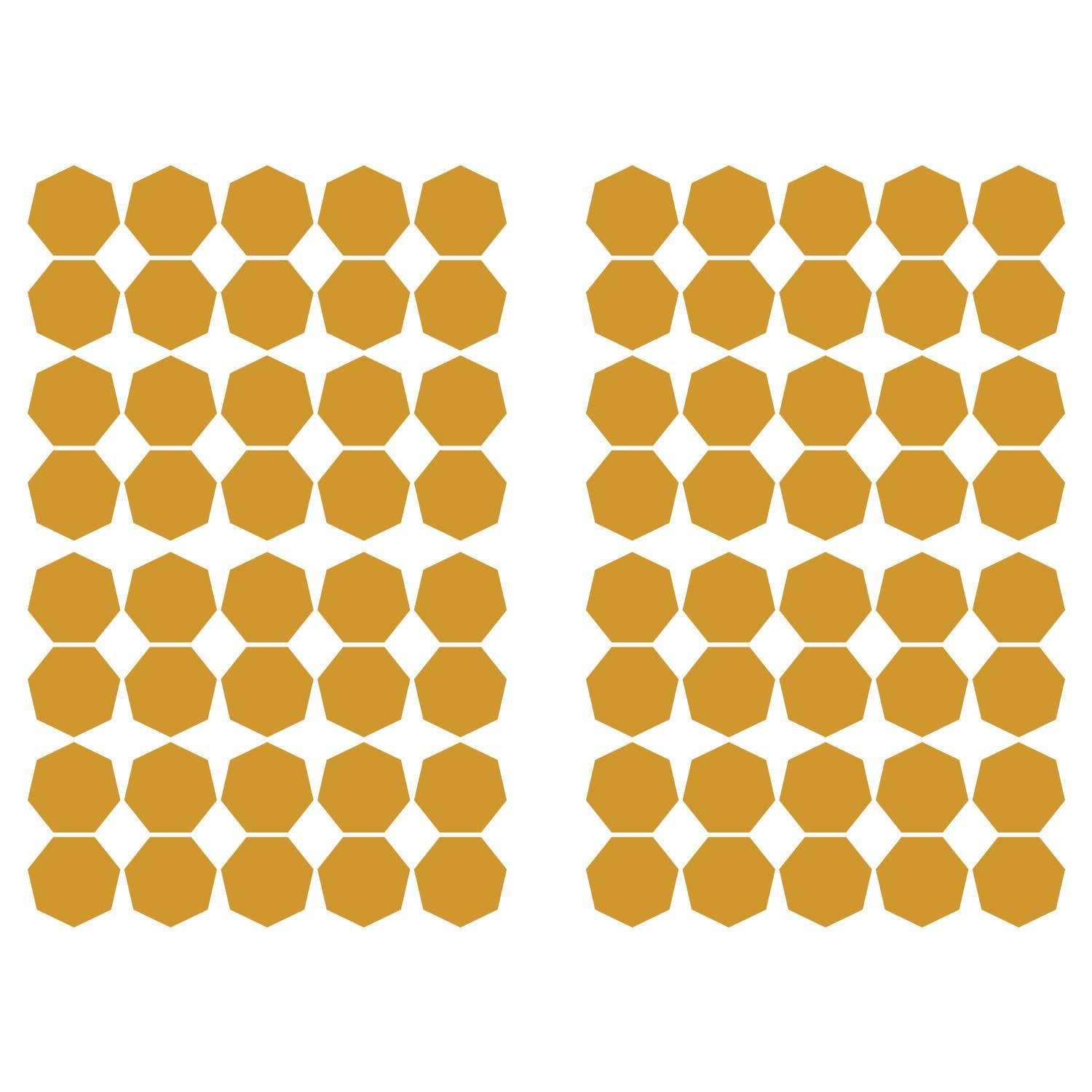 LiteMark 3.5 Inch Yellow Heptagon Decals - Pack of 18