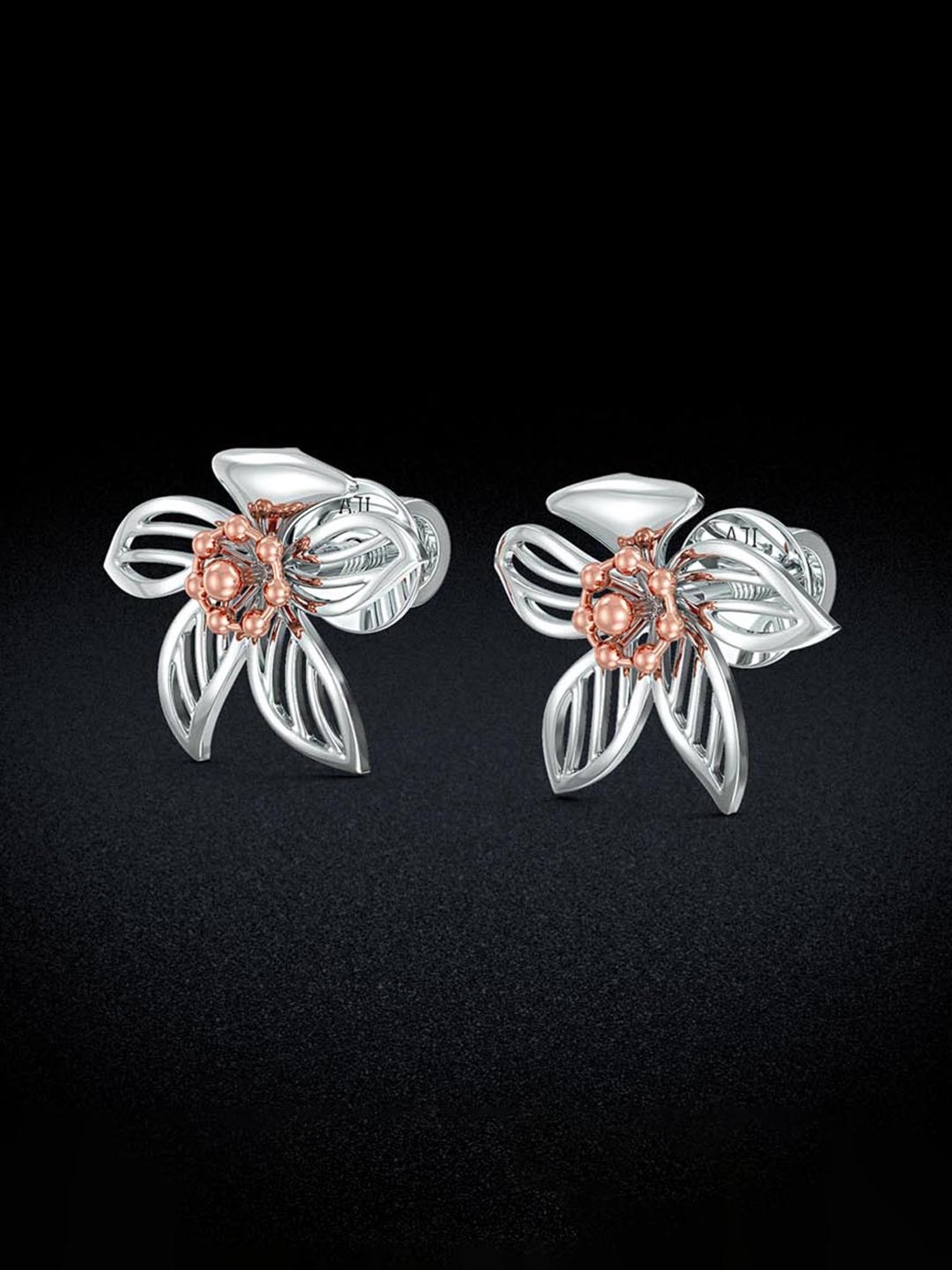 Joyalukkas 950 Platinum Nature Organic Flower Earrings