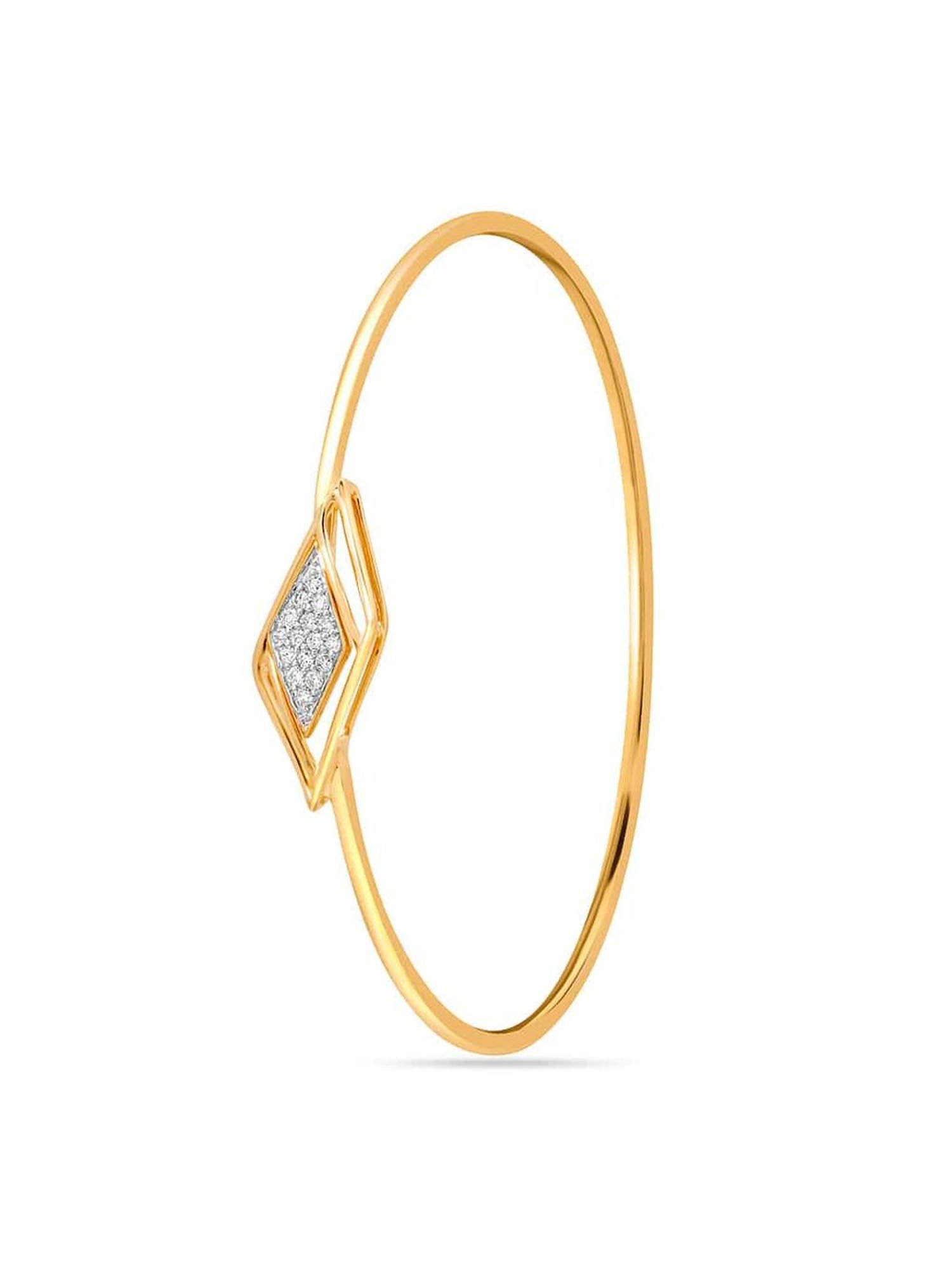 Mia By Tanishq Nature's Finest 14k Yellow Gold Gilded Geometric Glory Diamond Classic Bangle