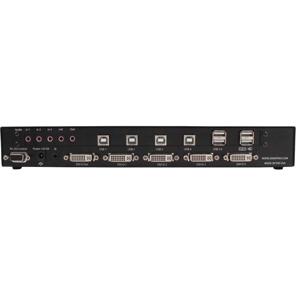 Smartavi DVN-4Pro-DLS 4-Port Dual-Link DVI-D KVM Switcher w USB 2.0/Audio