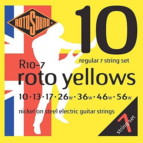 rotosound r107 nickel regular 7 string electric guitar strings 10 13 17 26 36 46 56
