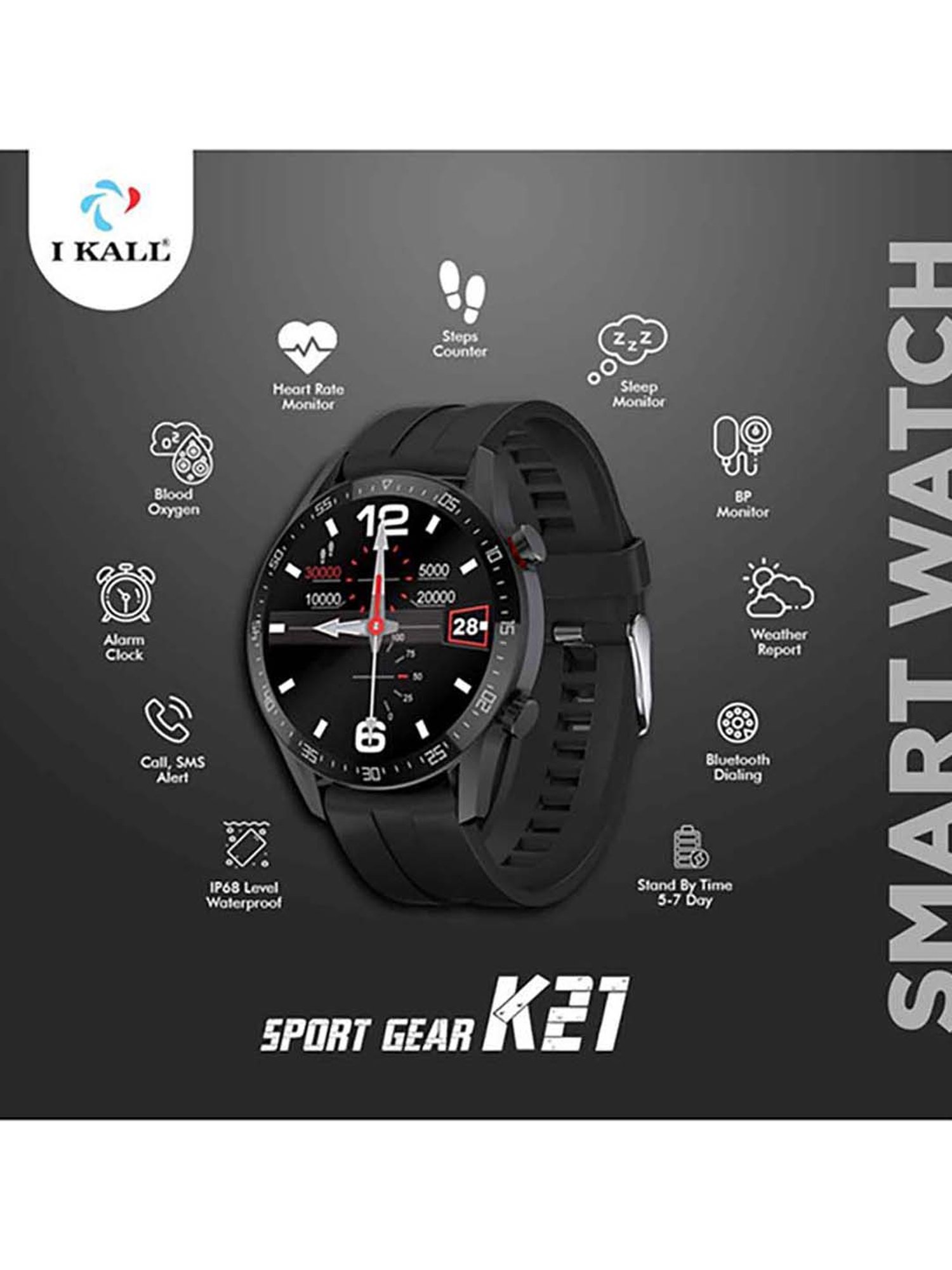 I Kall K21 Smartwatch (Black)