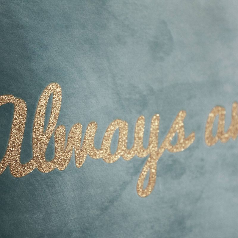14"x22" Celebrations "Always and Forever" Metallic Velvet Lumbar Pillow Mineral Blue - Edie@Home