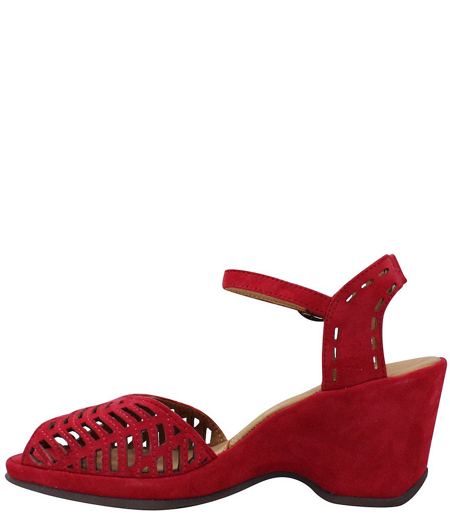 L'Amour Des Pieds Oanez Cut Out Suede Wedge Sandals