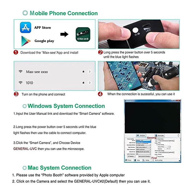 Wireless Digital Microscope 50X-1000X 1080P Handheld Portable Mini WiFi USB Microscope Camera with 8 LED Lights for iPhone/iPad/Smartphone/Tablet/PC