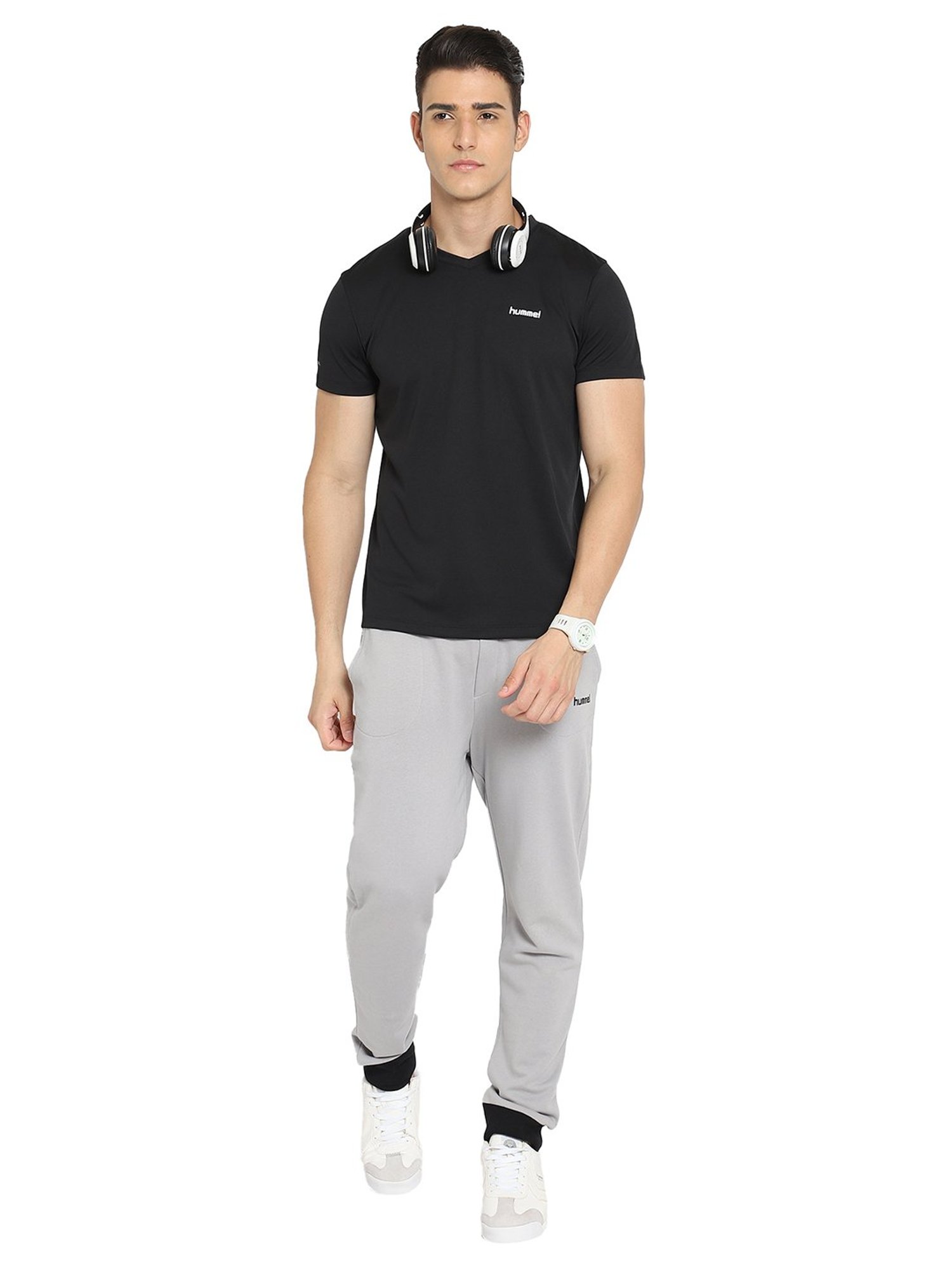 Hummel Black V Neck T-Shirt