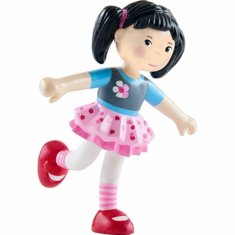 HABA Little Friends Lara - 4" Bendy Doll Figure with Black Pigtails