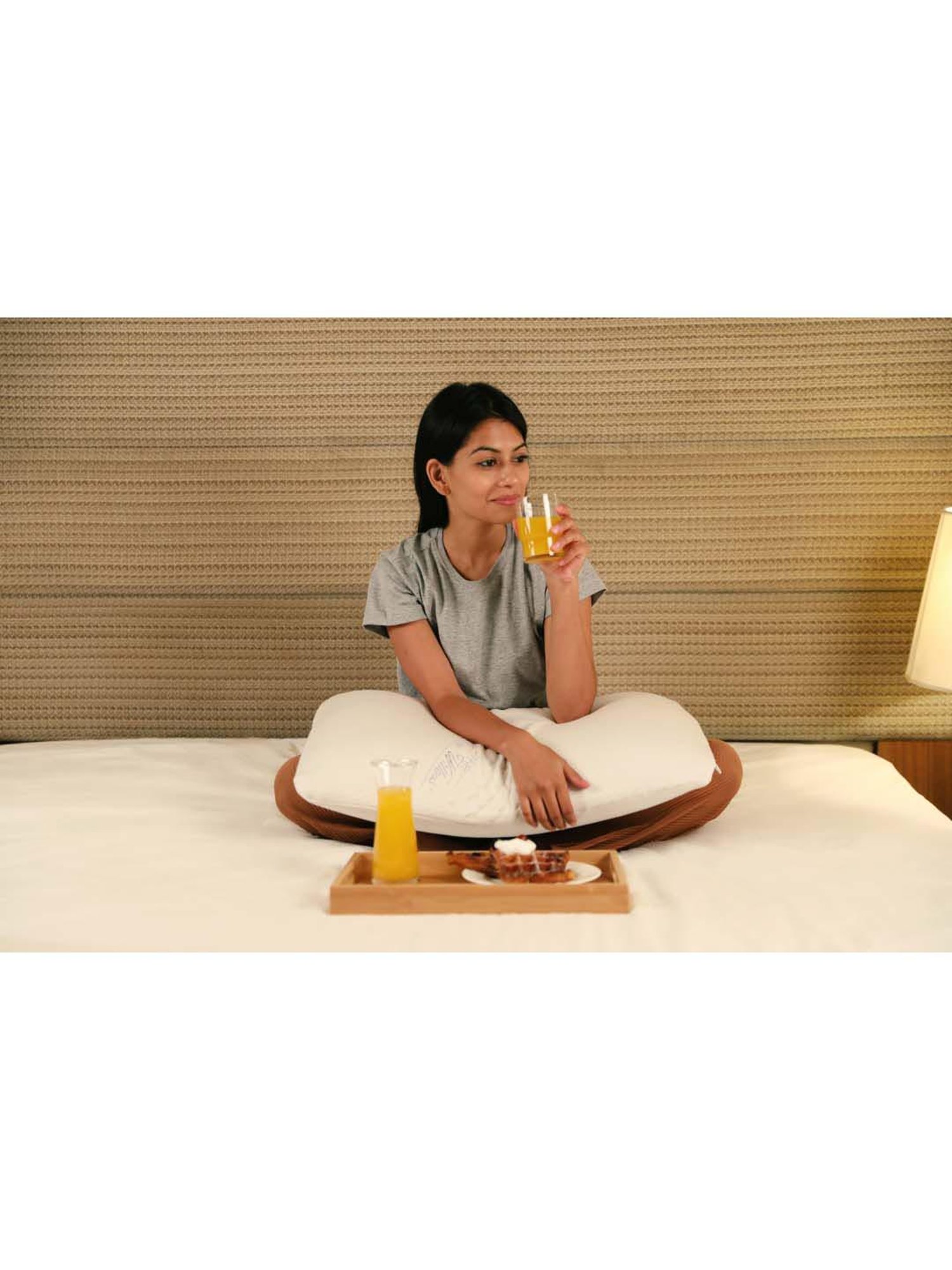 The White Willow White Stitched Memory Foam Pillow with Cover - Set of 1