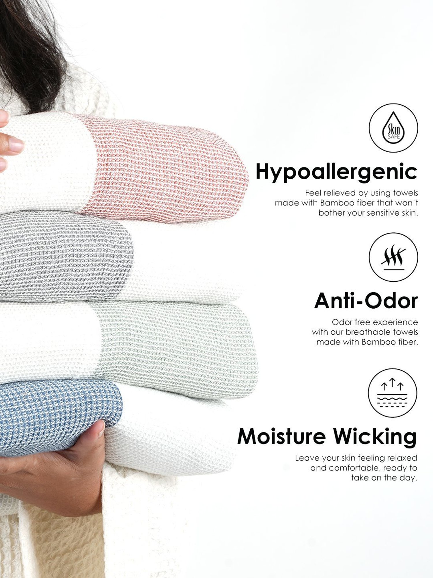 Doctor Towels Bamboo Waffle Textured Teracotta 400 GSM Viscose Bath Towel