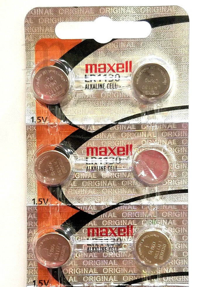 (6 piece) LR1130 Maxell 189 389 LR54 SR1130SW AG10 New Alkaline Battery