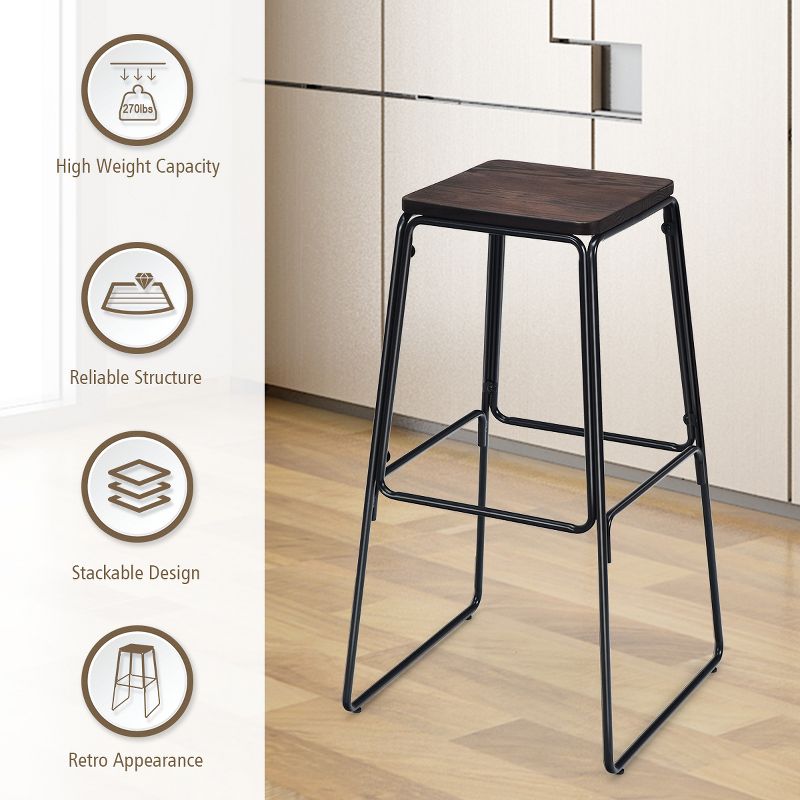 Ladder Barstool Seat Black - Riverstone Furniture Collection
