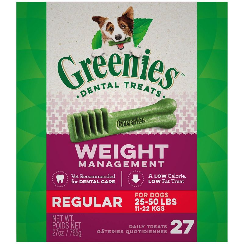 Greenies Weight Management Regular Chicken Dental Dog Treats - 27ct