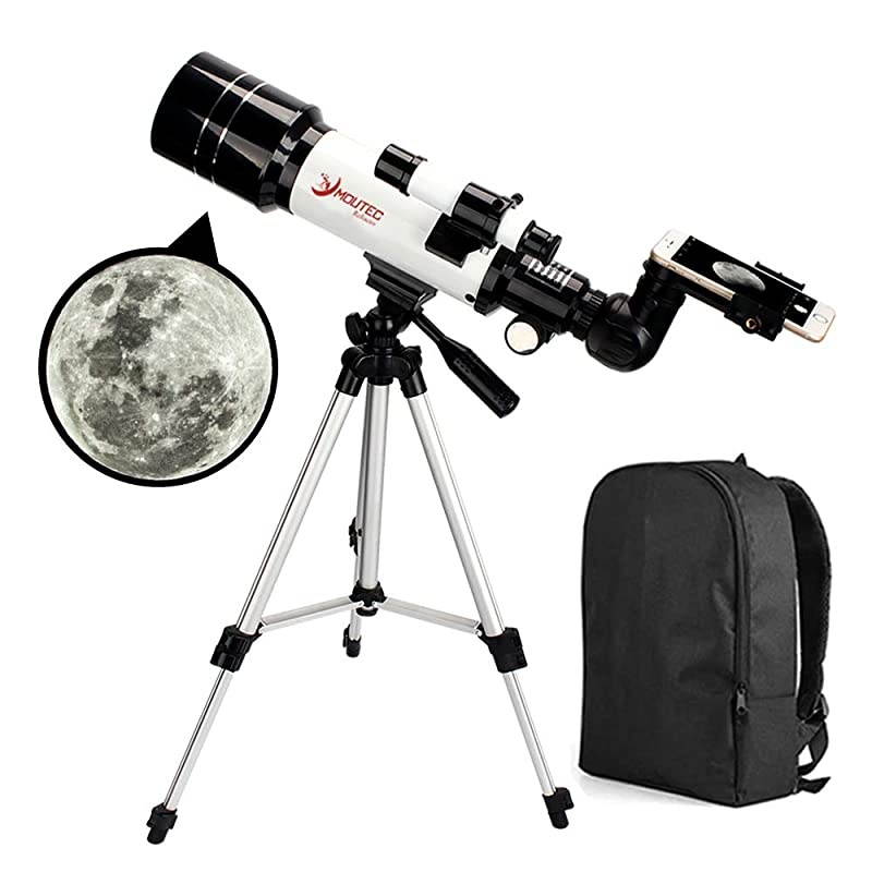 Telescope for Kids and Beginners with Backpack Smartphone Adapter Portable Astronomical Travel Telescope 70mm Refractor Great Astronomy Gift for Kids to Explore Moon Space