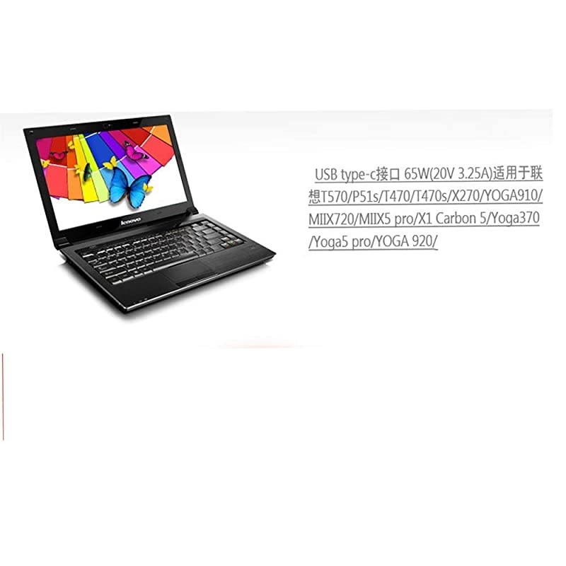 65W AC Adapter for T580 New S1 2018 New S2 2018 New S3 E480E485E580 E490 L380L480L580 L380 Yoga X1 Carbon 2018 X1 Yoga 2018 Laptop Power Supply