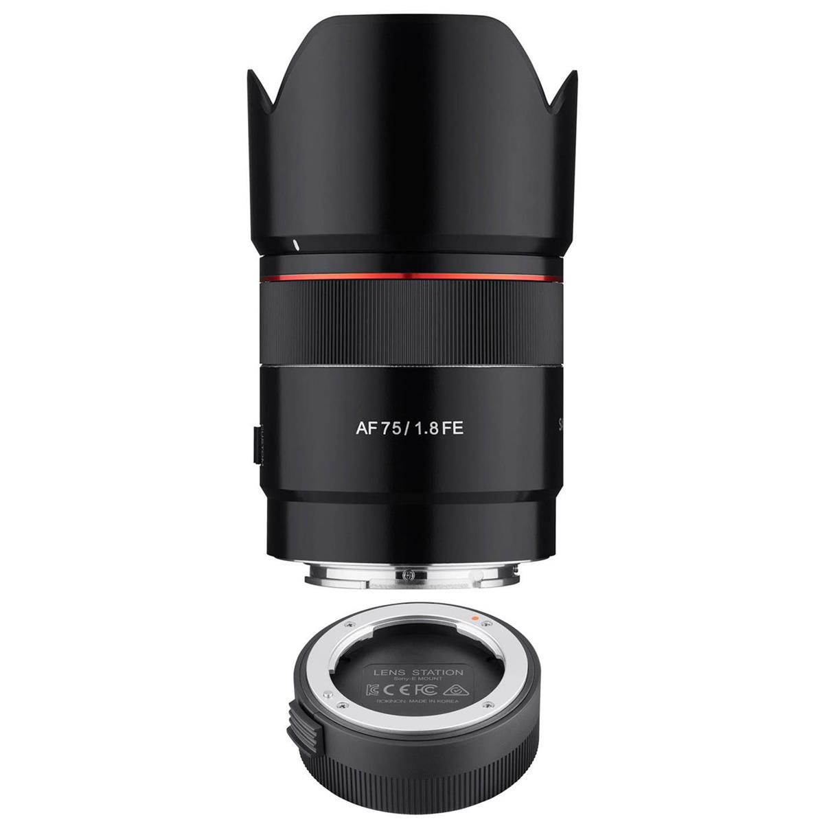 Samyang 75mm F1.8 AF Compact Full Frame Lens for Sony E W/Samyang Lens Station