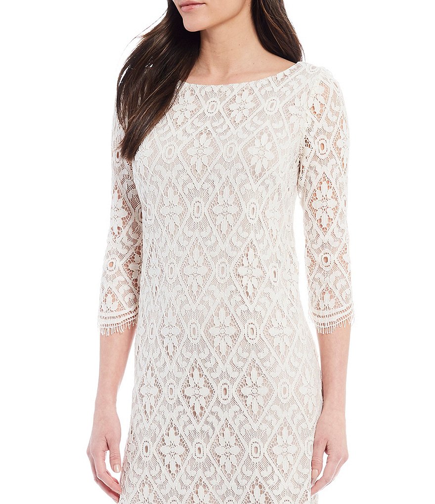 DKNY Chiffon Popover Stretch Crepe Round Neck Short Sleeve Dress