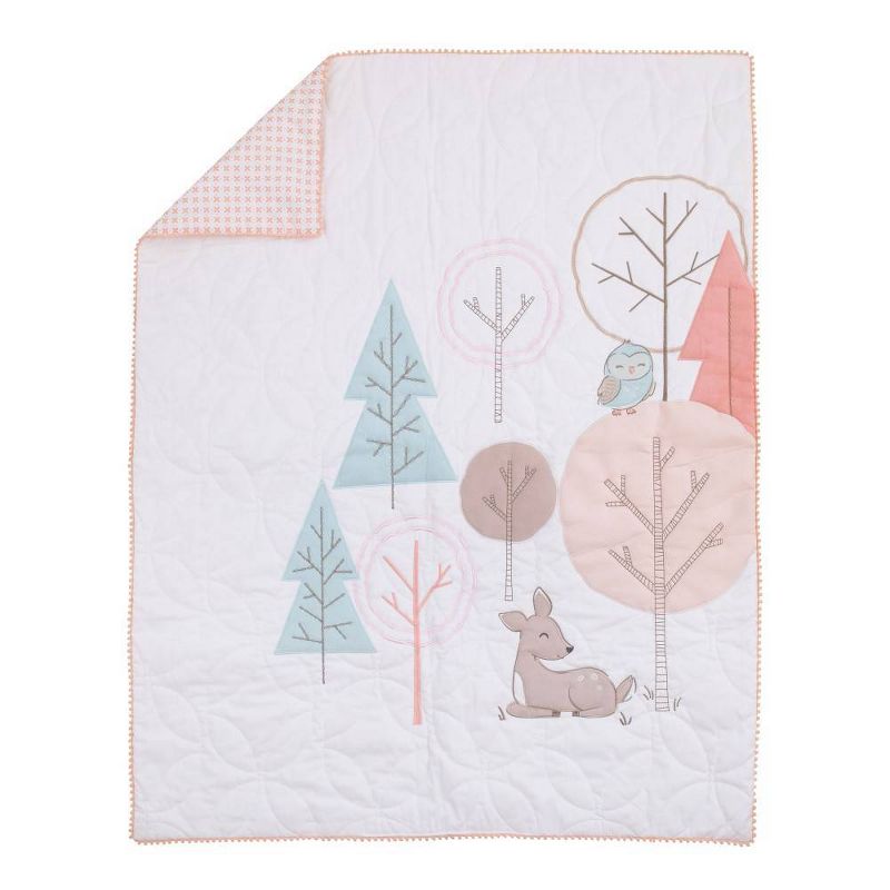 Carter's Woodland Meadow Nursery Crib Bedding Set - Peach/Coral/Aqua 3pc