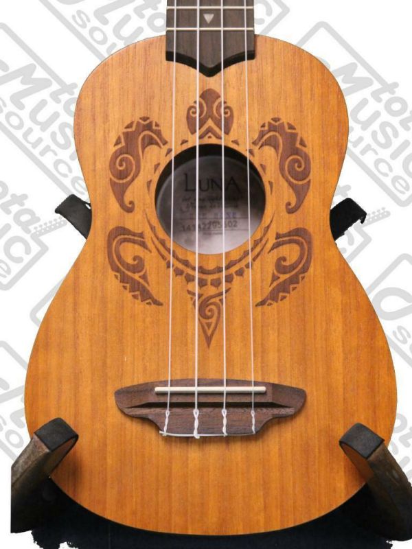 Luna Mahogany 21 Inch Soprano Ukulele, UKE HONU, Pitch Pipe, Gig Bag, TMS Polis