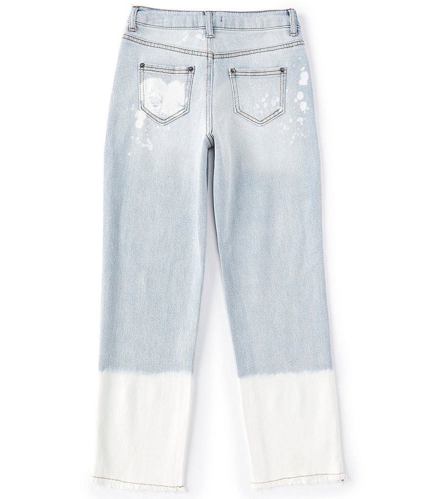 GB Girls Big Girls 7-16 Denim Bleach Wash Hem Pant