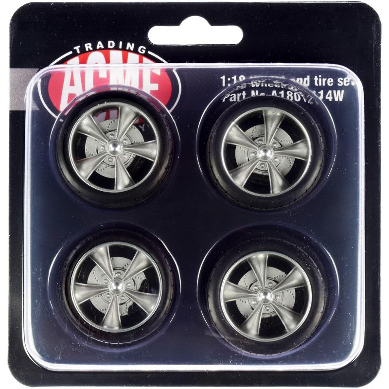 Street Fighter Torque Thrust Wheel and Tire Set of 4 pieces from "1970 Pontiac GTO Street Fighter "The Prosecutor" 1/18 by ACME