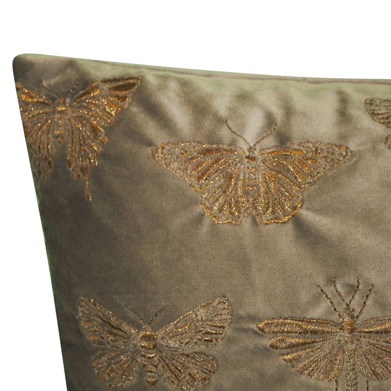 13"x20" Butterfly Throw Pillow Gray - Edie@Home