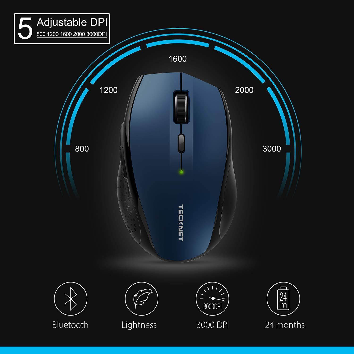 TECKNET Bluetooth Wireless Mouse (BM308) (Blue)