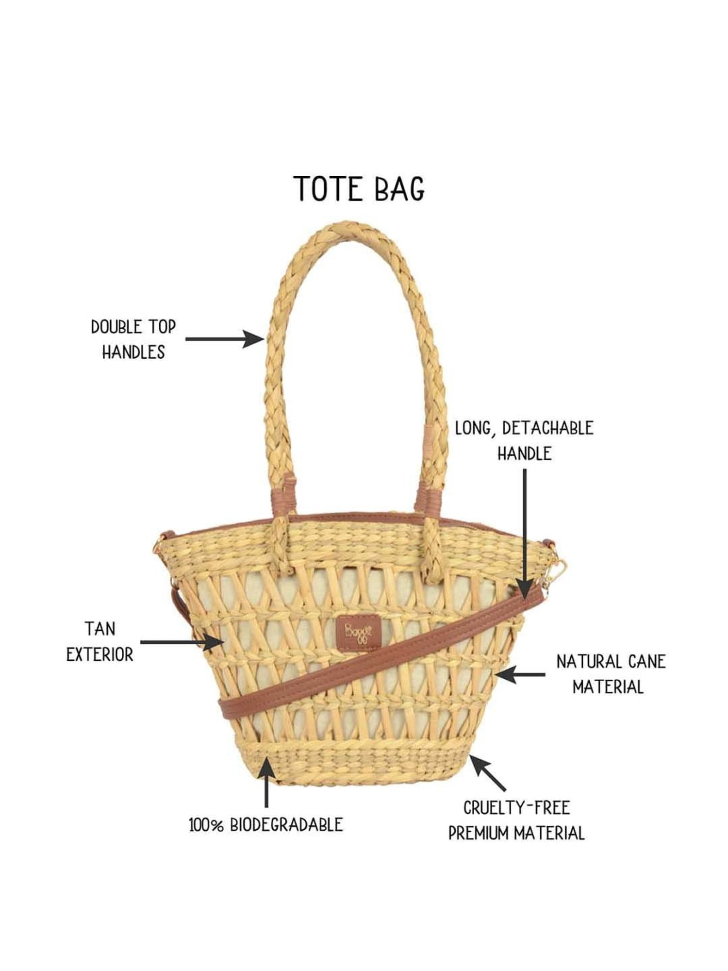 Baggit Beige Textured Medium Tote Handbag