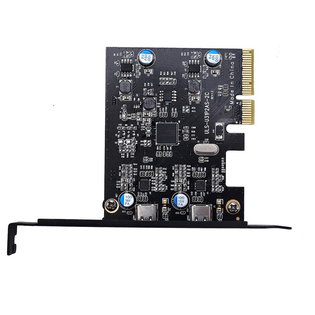 Add on Cards USB 3.1 Dual 10Gbps 2x Type-C Ports PCI Express Controller Riser Card Expansion Adapter for Mac Pro Windows Miner
