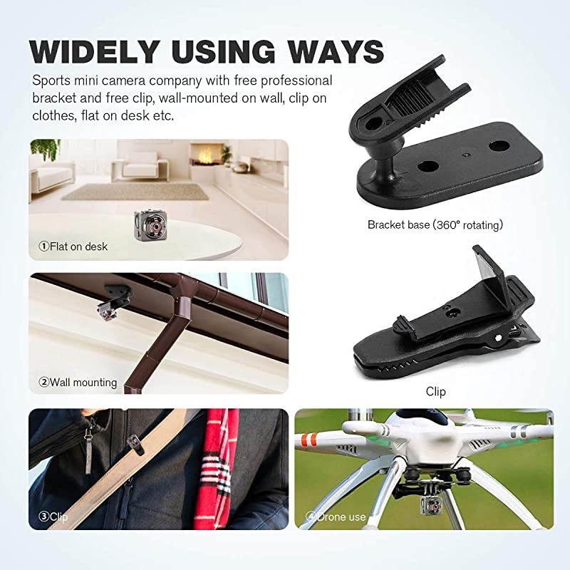 Camera 1080P Wireless Hidden, Portable Small Covert Home Nanny Cam with Night Vision and Motion Detection, Indoor/Outdoor Micro Security Surveillance Mini Hidden Camera