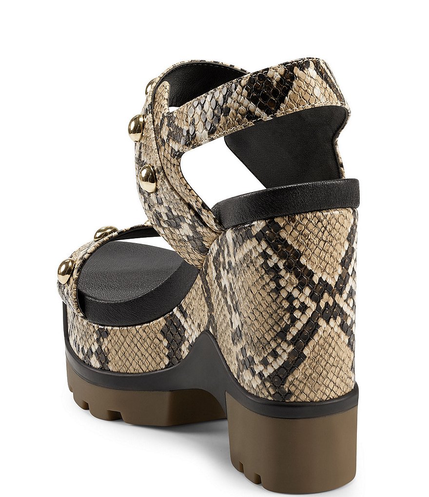 Jessica Simpson Baysie Studded Snake Print Platform Sandals