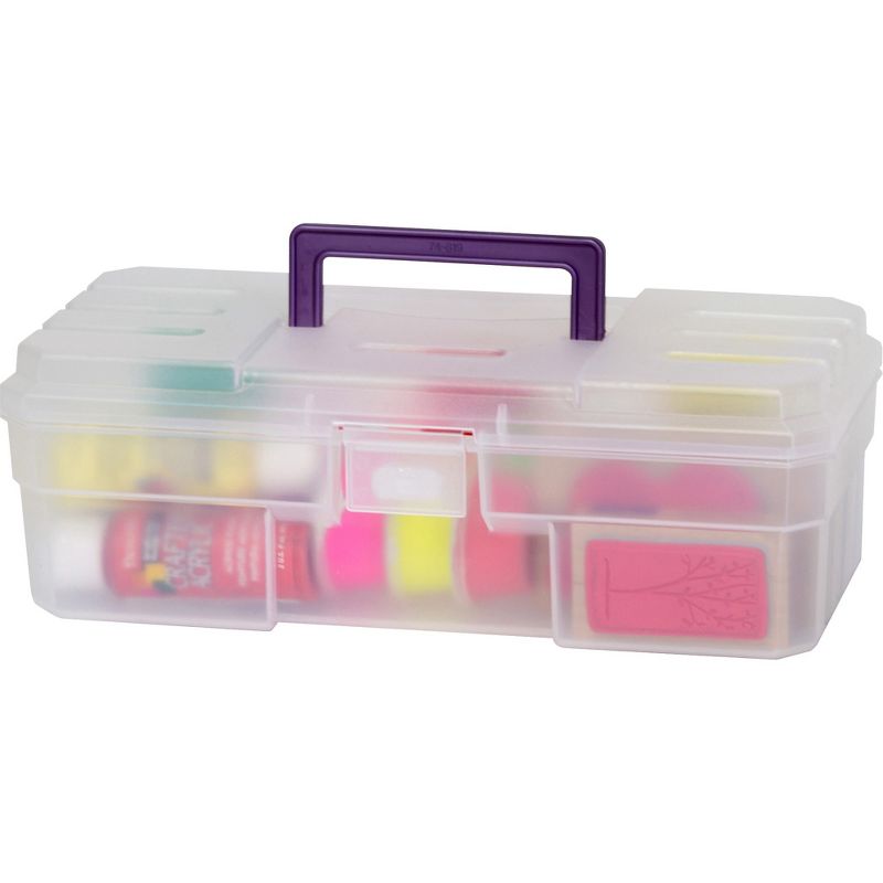 Akro-Mils Supply Box 6"x12"x4" Plastic Clear/Purple 09912CLPUR