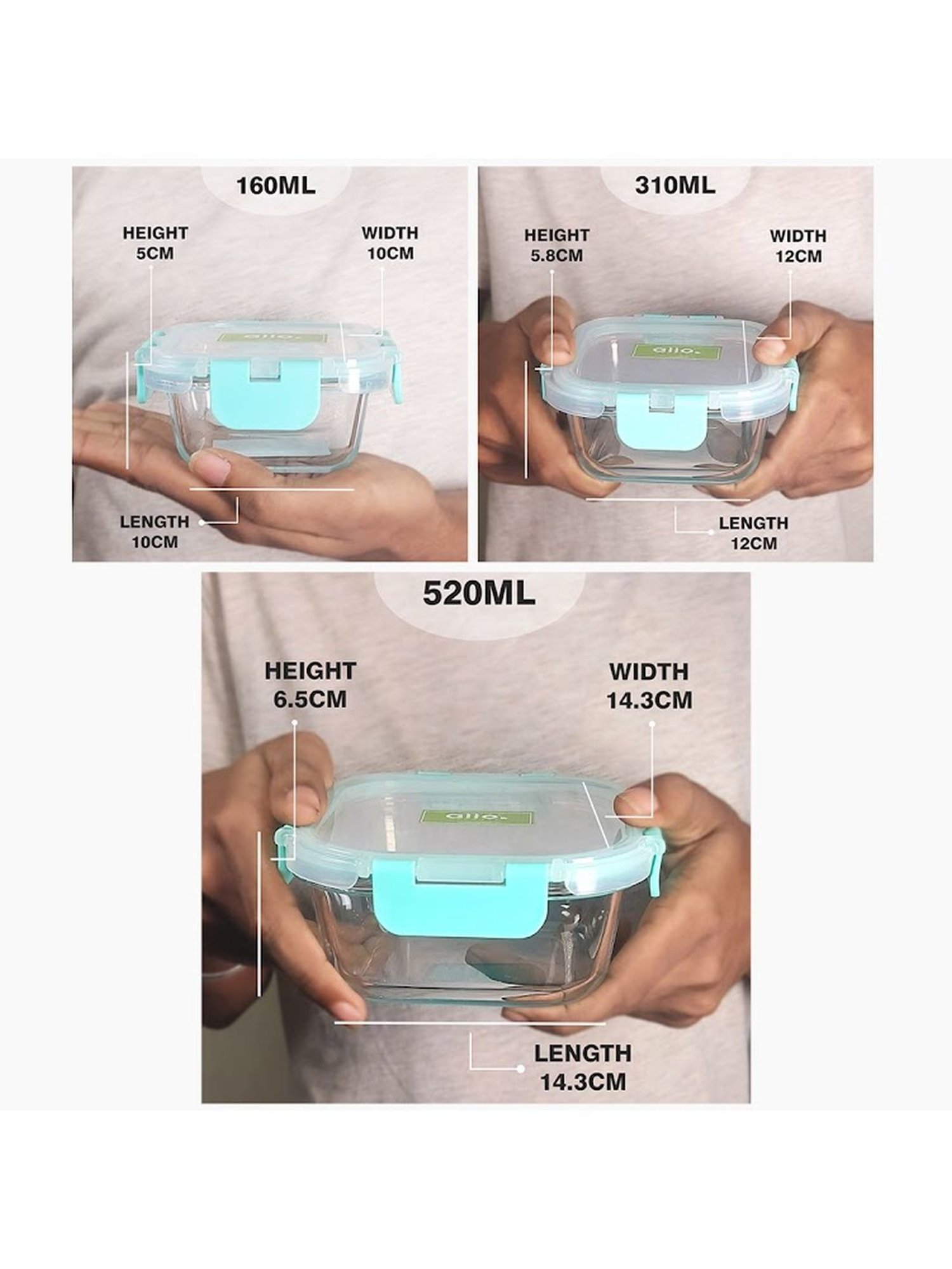 Borosilicate Glass Containers with Lids Microwave Safe Container for Glass Food Storage Containers