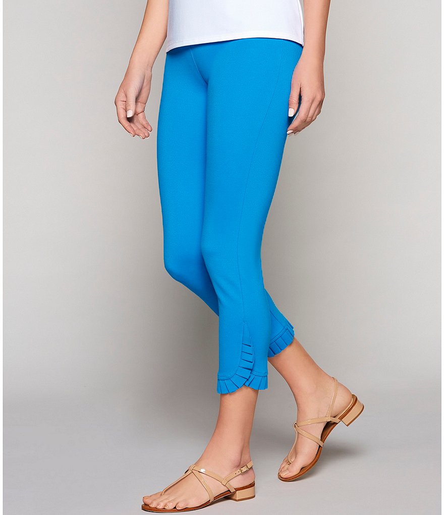 Slim Factor By Investments Ponte Ruffle Hem Capri