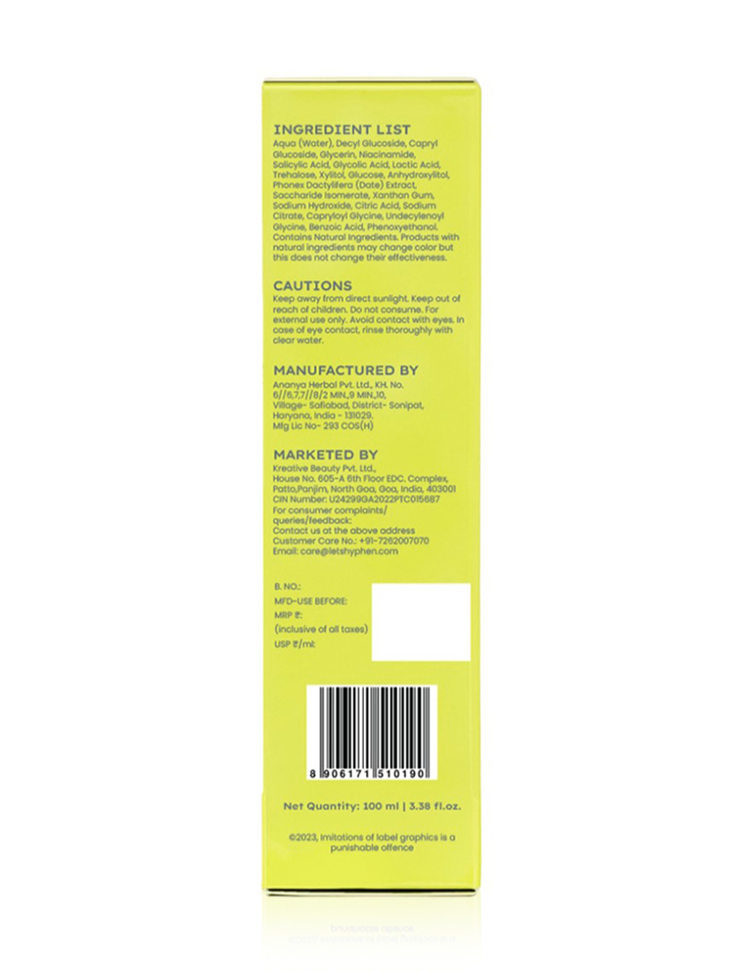 Hyphen Oil Control Daily Exfoliating Cleanser - 100 ml