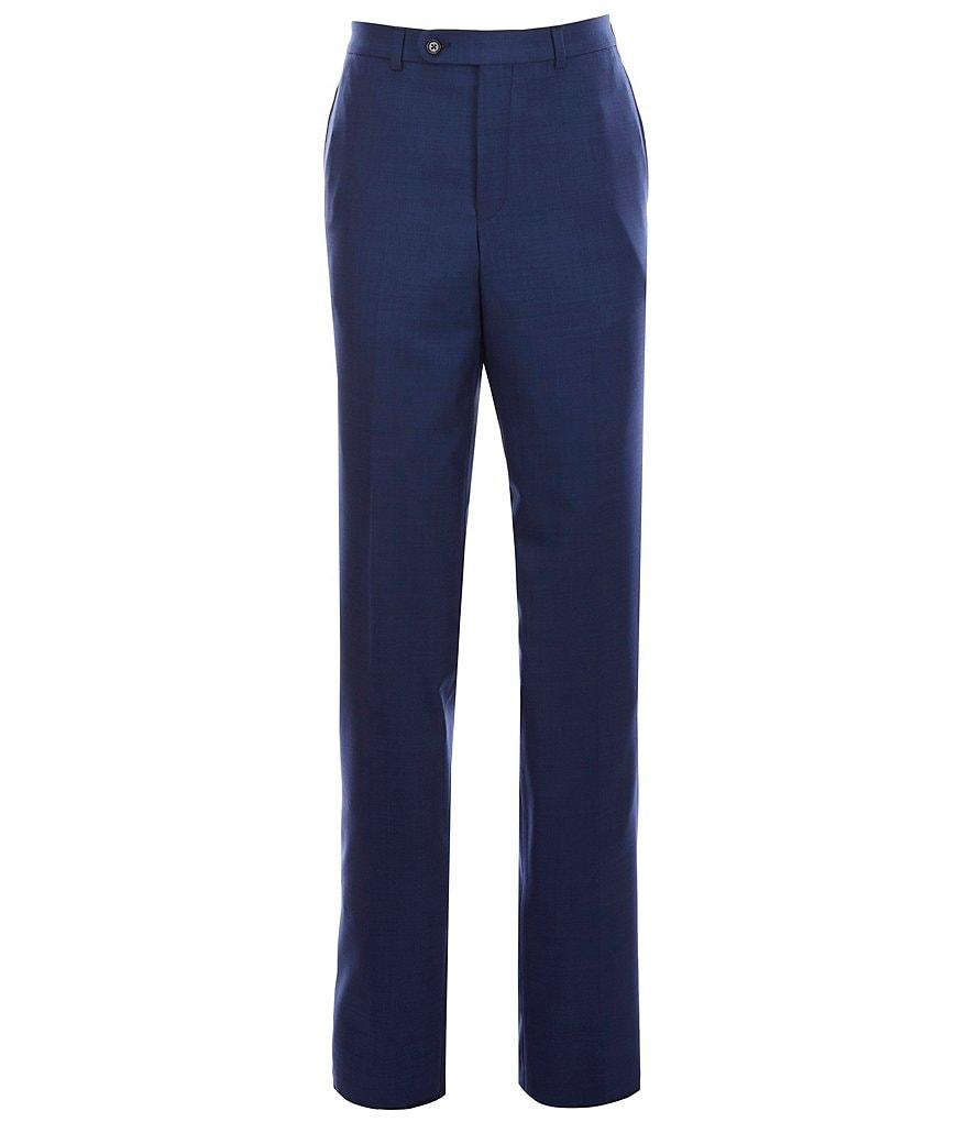 Hart Schaffner Marx Plaid Flat-Front Trouser Pants