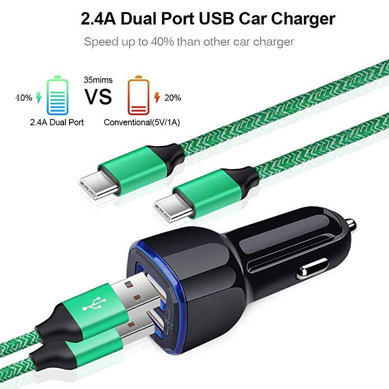 Charger USB C Set, Wall Charging Block Fast Charging Type C Cable Compatible for Samsung Galaxy S20+ S20 Ultra A20 A11 A51 A30 A40 A50 A70 A71 A80 A90 A10E A20E A20S A30S A9 A50S S10+ Note 20 10