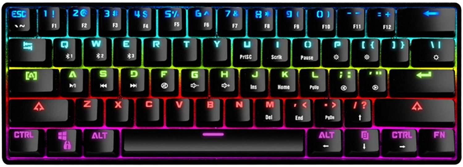 CUUWE K28 Wireless Bluetooth 61-Key Dual-Mode RGB Backlit Waterproof Mechanical Gaming Keyboard - Office Keyboard -Gaming Keyboard