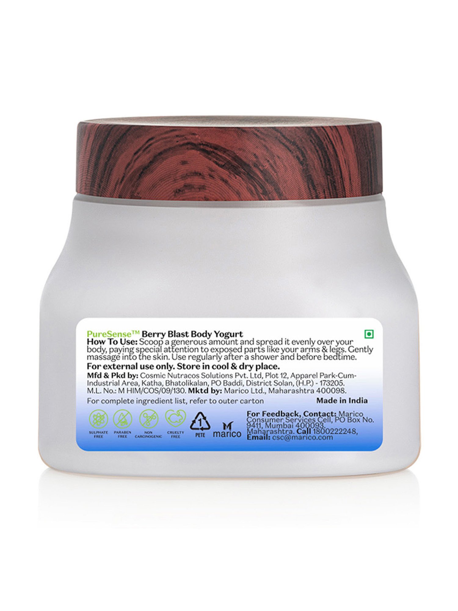 Pure Sense Berry Blast Body Yogurt with Blueberry & Niacinamide - 160 ml