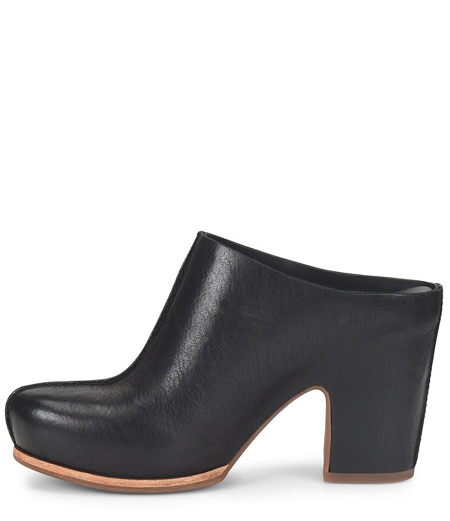 Kork-Ease Sagano Leather Block Heel Mules