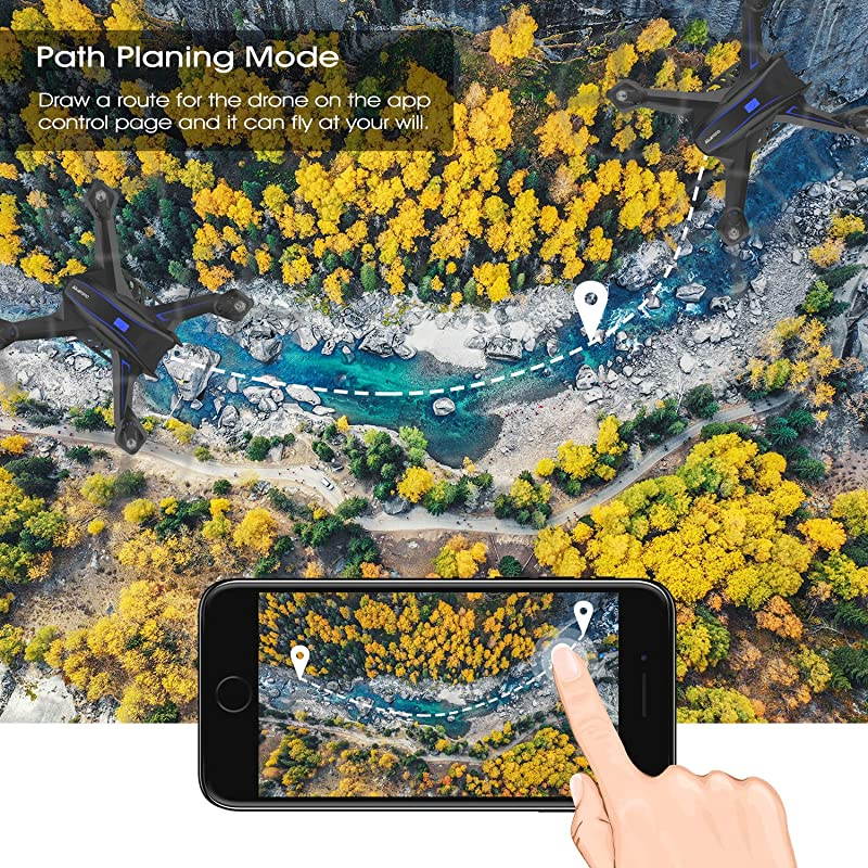 S6 WiFi FPV Drone RC Quadcopter with 120 FOV 720P HD Camera for Adult Portable Aircraft Toy for Beginners with Trajectory Flight Gravity Sensor 3D Flip APP Control