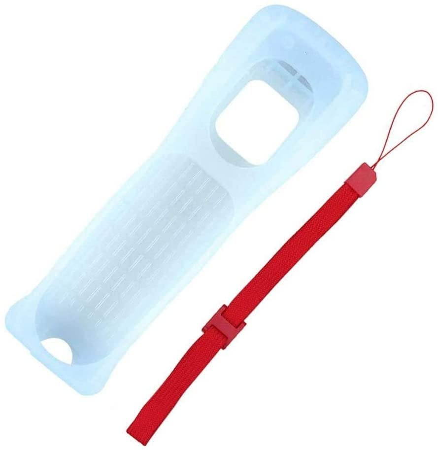 AndThere Wii Remote Controller with Build-in Motion Sensor Plus for Nintendo Wii, Wii U Remote Motion Plus Controller with Silicon Cover Wristband,Red