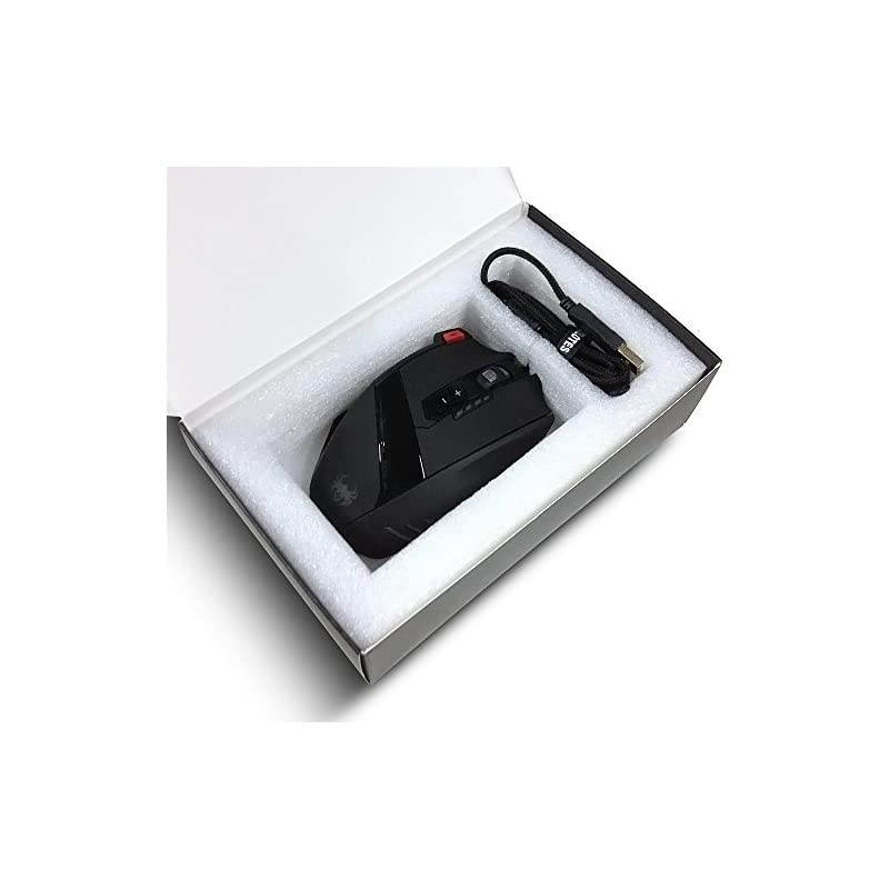12 Programmable Buttons Zelotes C12 Gaming Mouse,  Laser Double-Speed Adjustment 8000DPI Mice Support 4 Level Switch