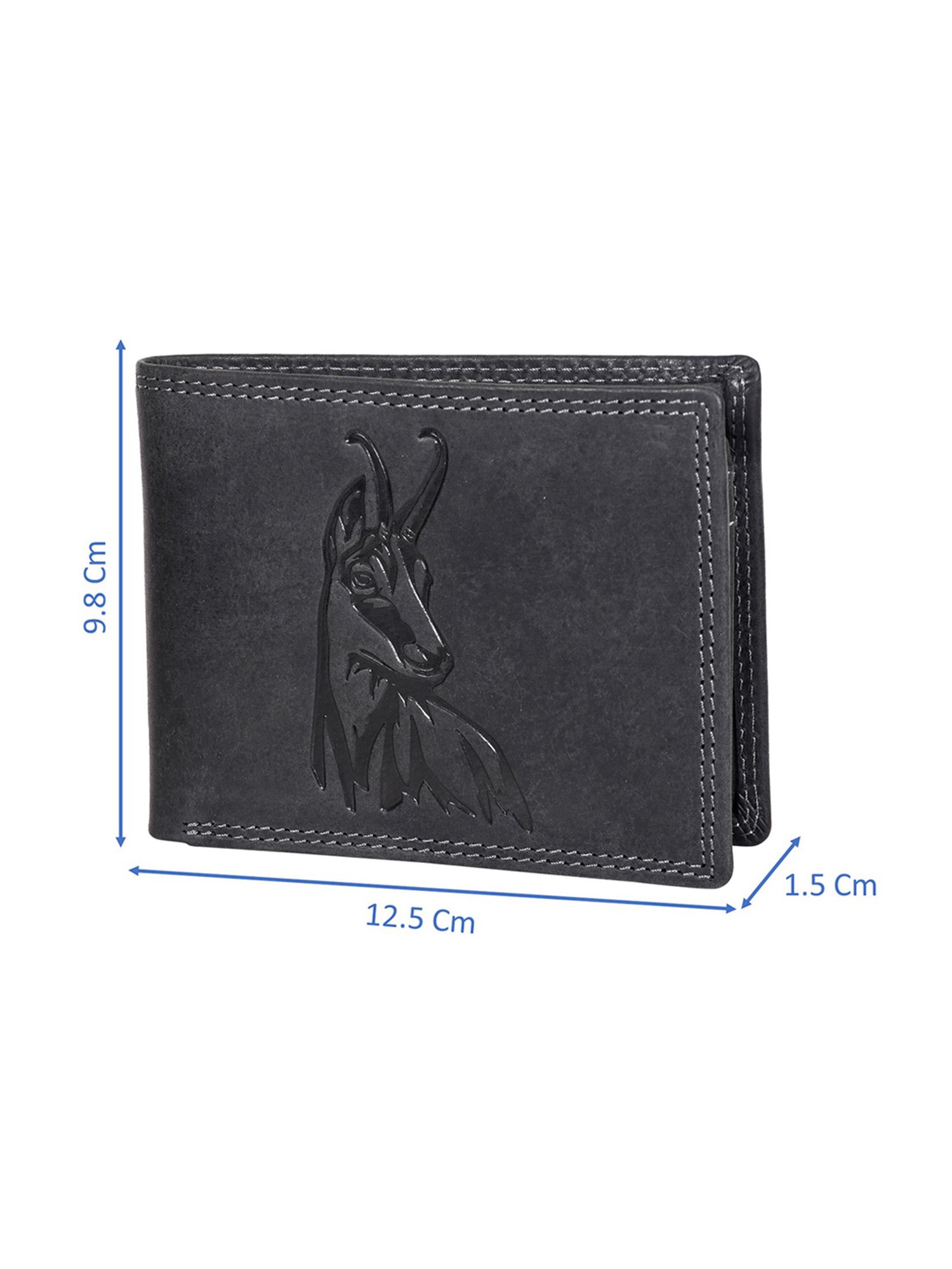 SASSORA Black ARLO Textured Small Leather Bi-Fold Wallet