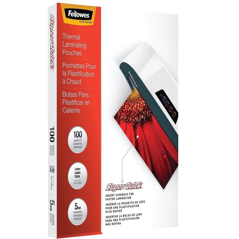 Fellowes Laminating Pouches Ltr 5Mil 9"x11-1/2" 50Shts/PK CL 5223001