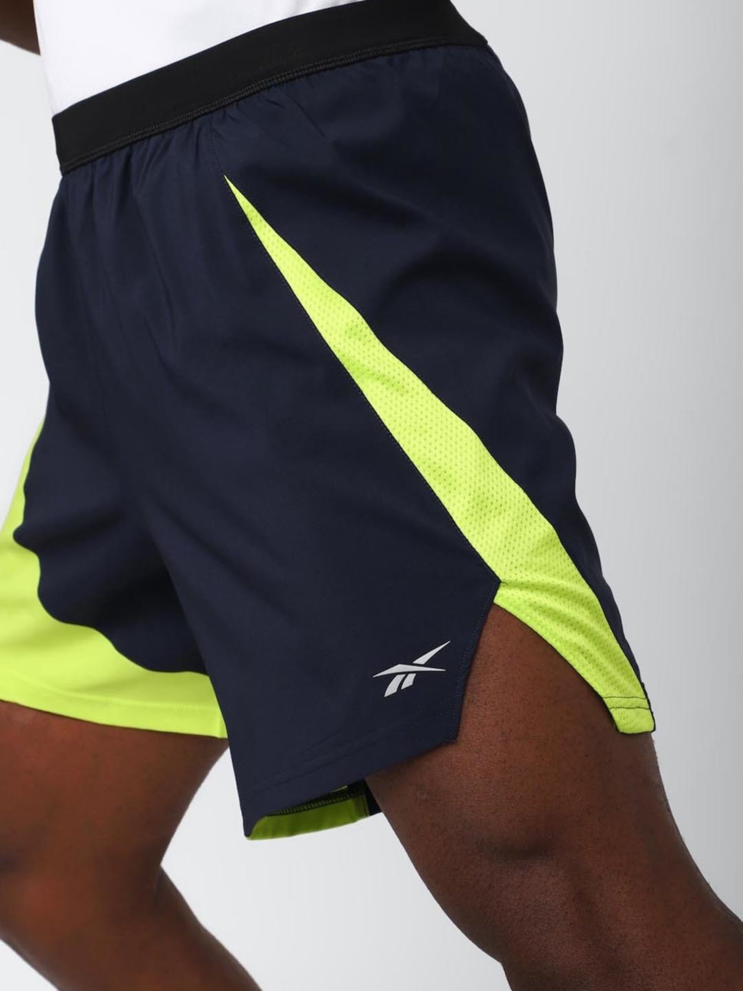 Reebok Navy Regular Fit Self Pattern Sports Shorts