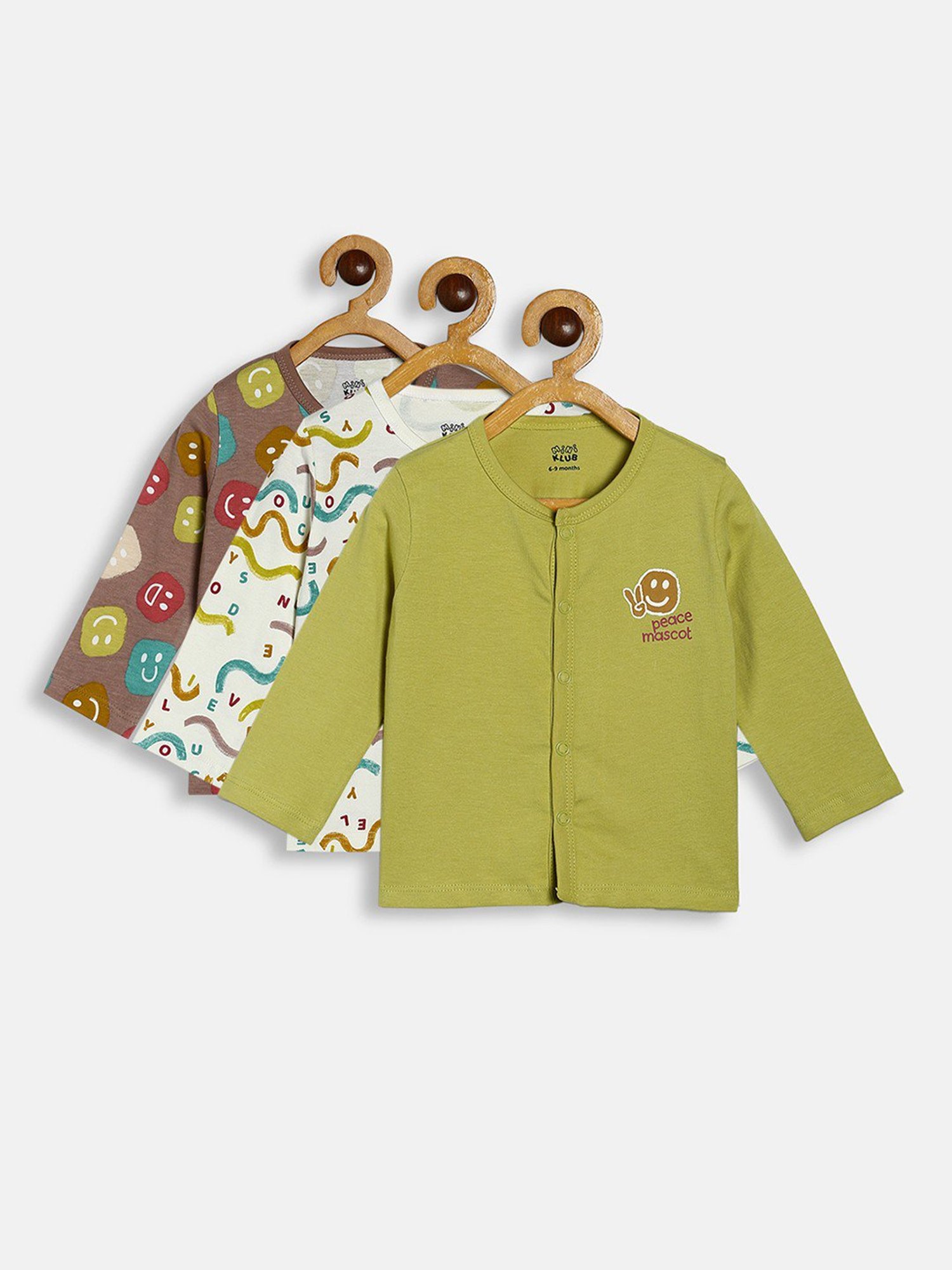 MINIKLUB Kids Multicolor Printed Full Sleeves Shirt (Pack Of 3)