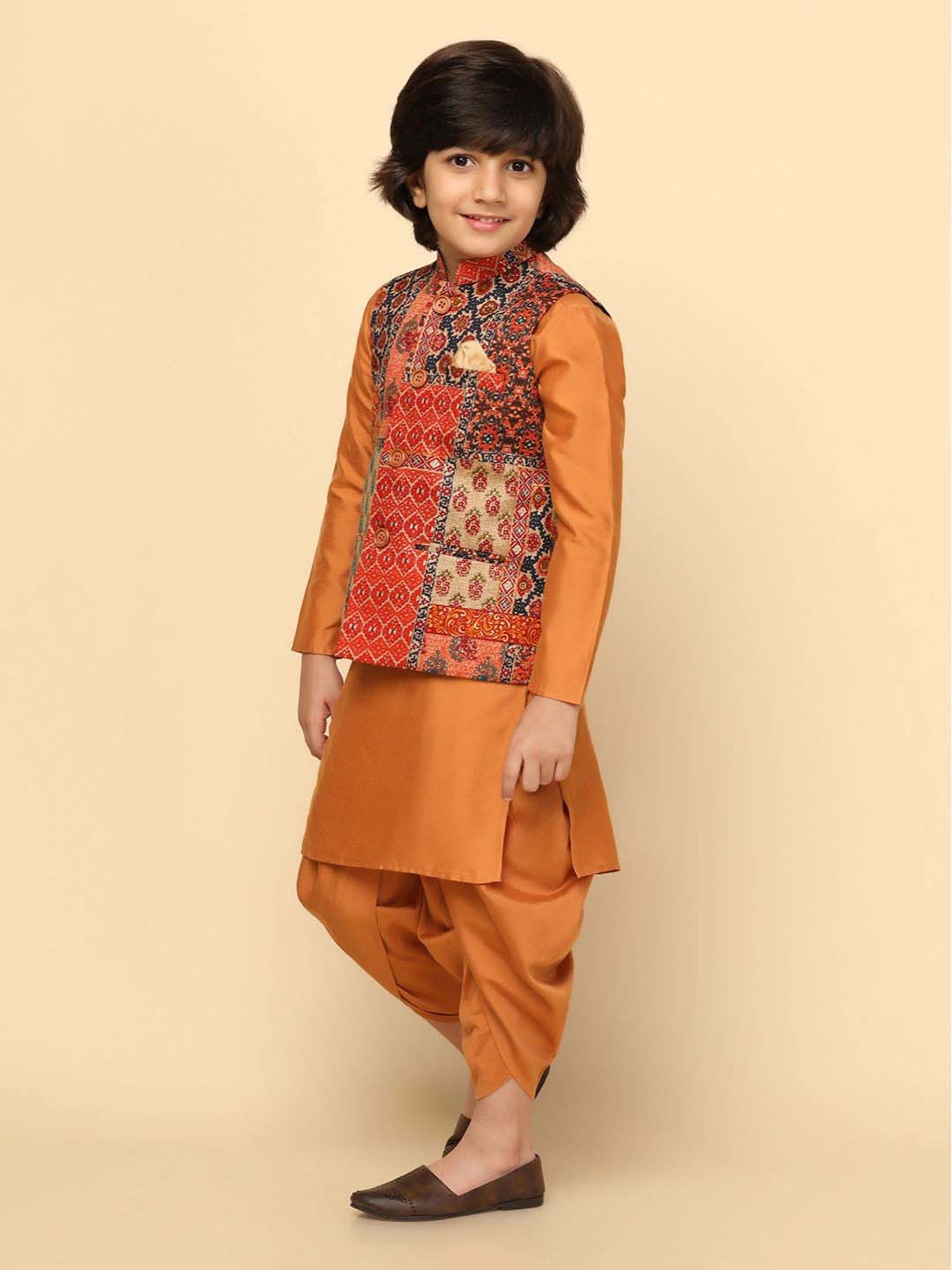 KISAH Kids Multicolor Printed Full Sleeves Kurta Set
