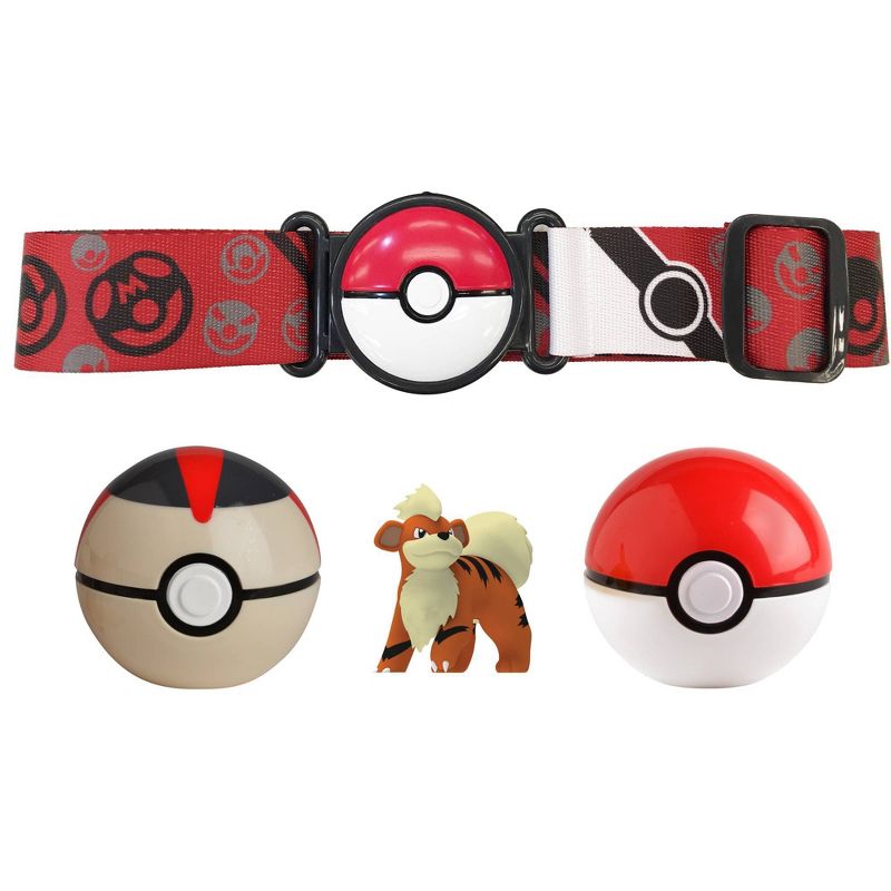 Pokemon Clip 'N Go Poké Ball Belt Set - Timer Ball, Poké Ball, & Growlithe