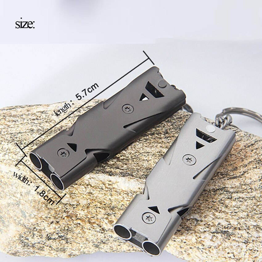 150db Double Tube Decibel Outdoor Survival Whistle, Stainless Steel Soccer Basketball volley Referee Whistle