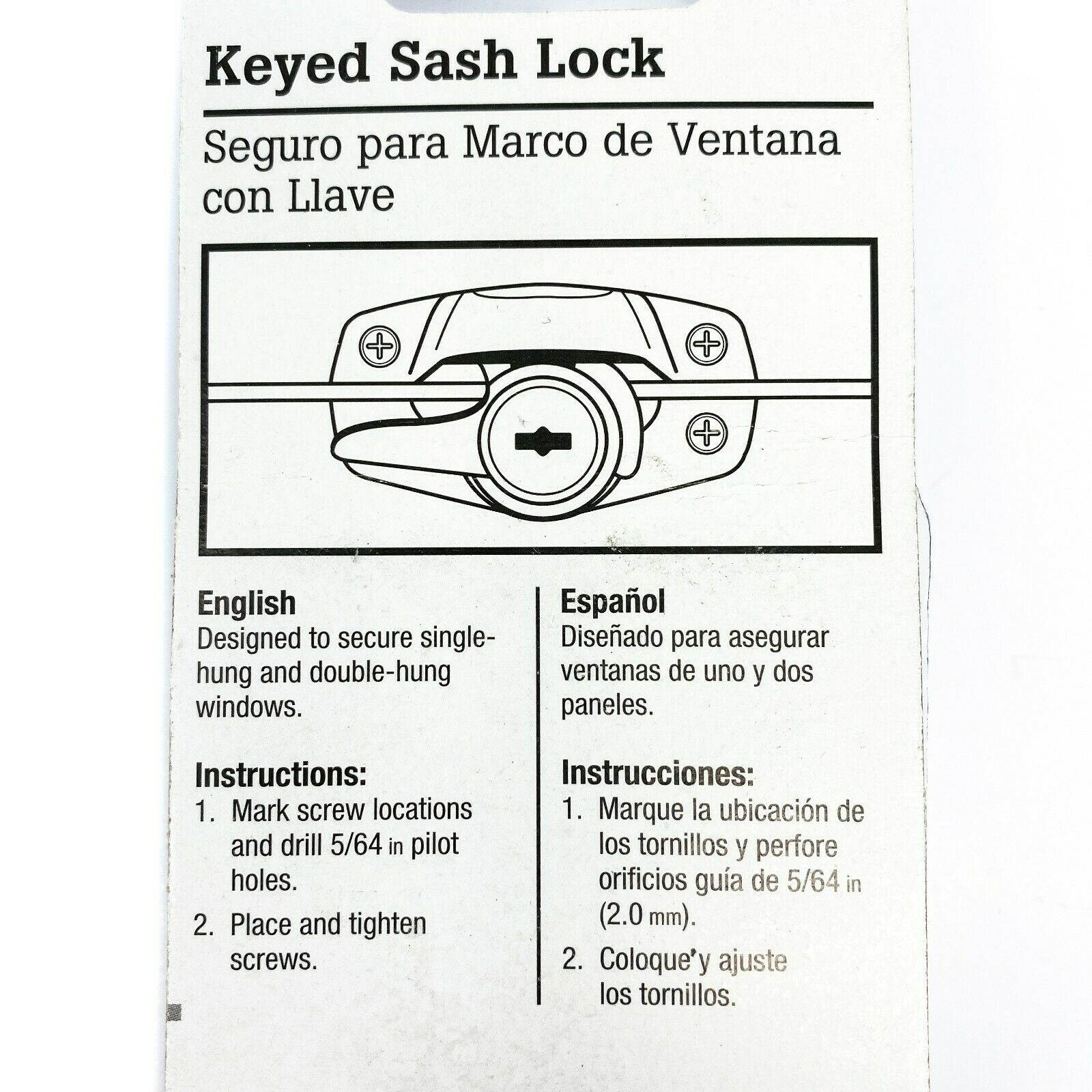 Ironman 62342 Keyed Sash Lock Bright Brass Finish (LOT OF 3)